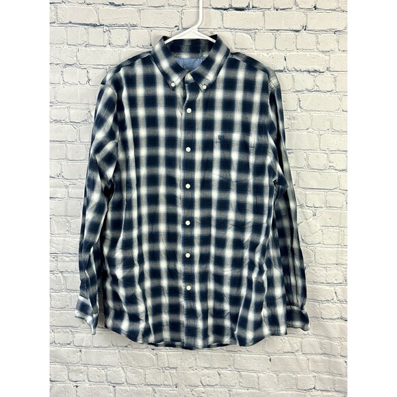 Chaps Other - Y2K Chaps Mens Long Sleeve Sustainable Easy Care Woven Shirt navy/white ombré L